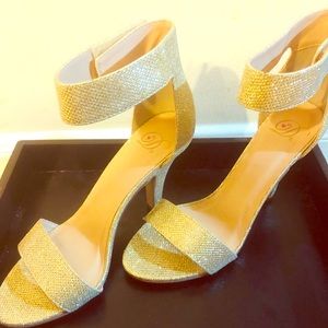 Gold Ankle Strap Shoes
